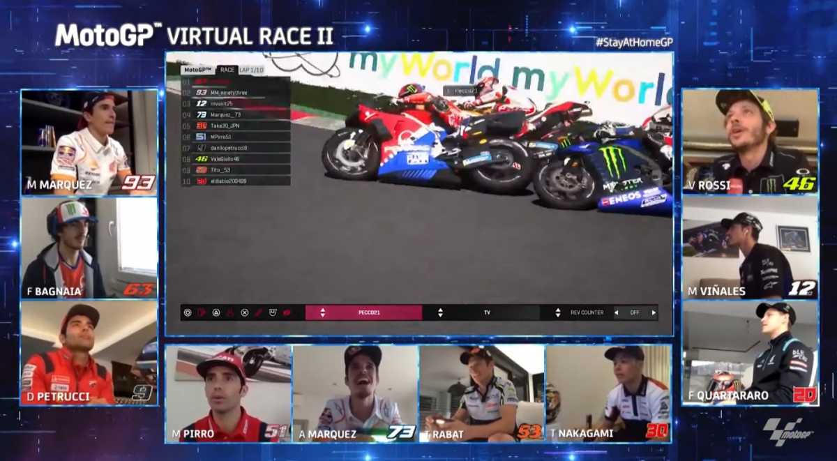 Hasil motoGP Virtual Seri 2: Pertarungan Seru Vinales vs Bagnaia, Rossi Posisi 7 Hasil motoGP Virtual Seri 2: Pertarungan Seru Vinales vs Bagnaia, Rossi Posisi 7