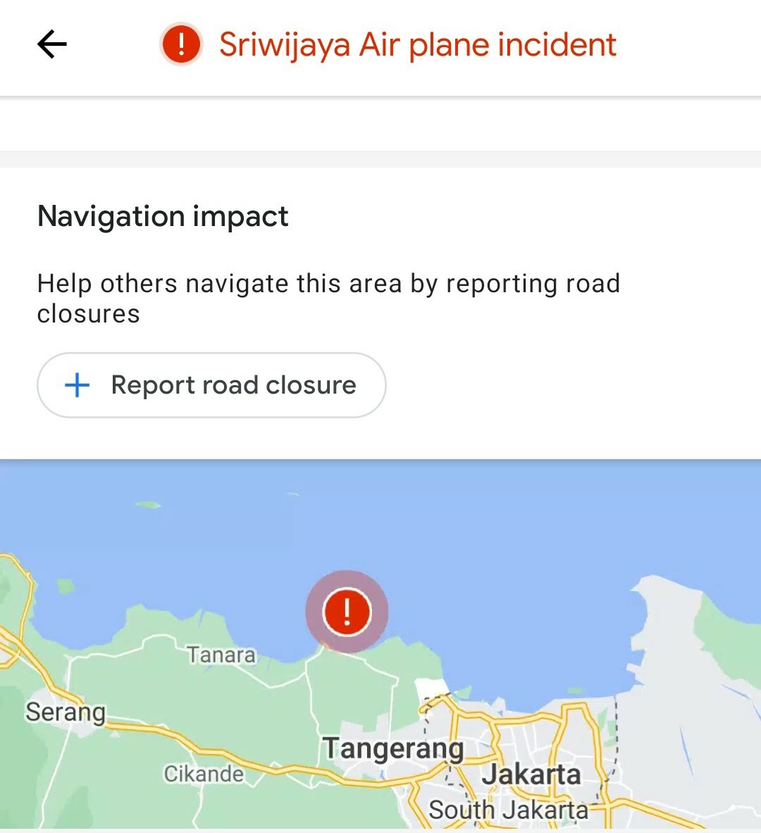 Google Maps Tampilkan Titik Jatuh Pesawat Sriwijaya Air Google Maps Tampilkan Titik Jatuh Pesawat Sriwijaya Air