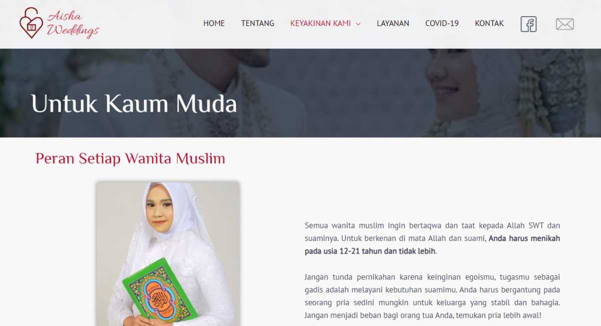 Alasan Situs Aisha Weddings Cuma Ingin Bikin Resah Masyarakat Alasan Situs Aisha Weddings Cuma Ingin Bikin Resah Masyarakat