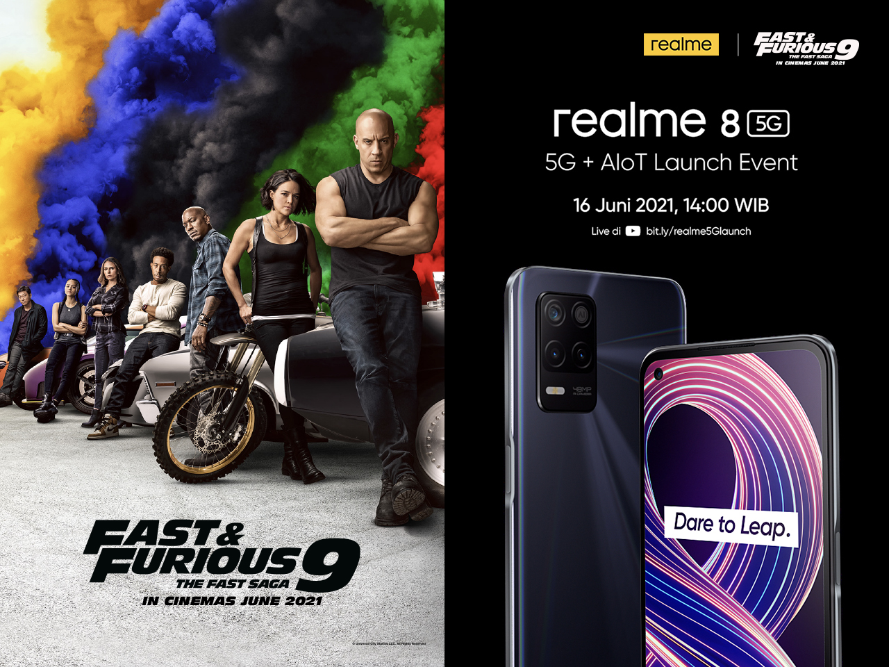 Fast & Furious 9 Bakal Ngebut Bareng realme 8 5G Minggu Depan Fast & Furious 9 Bakal Ngebut Bareng realme 8 5G Minggu Depan