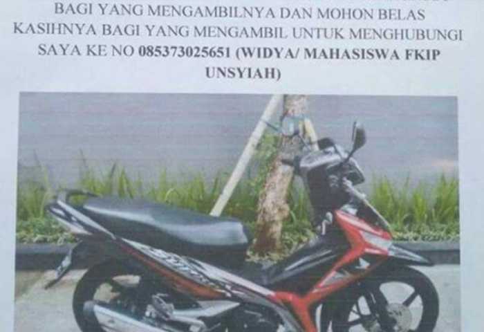 Kehilangan Motor,Mahasiswi Ini Bikin Pengumuman Menyayat Hati Kehilangan Motor,Mahasiswi Ini Bikin Pengumuman Menyayat Hati