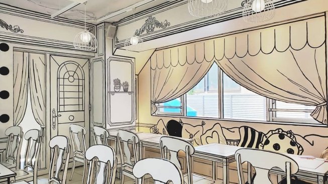 Awas Tertipu, Kafe di Tokyo Ini Punya Interior Dua Dimensi Awas Tertipu, Kafe di Tokyo Ini Punya Interior Dua Dimensi