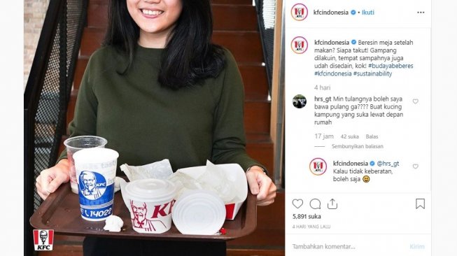 Protes Budaya Beberes Sendiri, Ini Jawaban Menohok Admin KFC Protes Budaya Beberes Sendiri, Ini Jawaban Menohok Admin KFC
