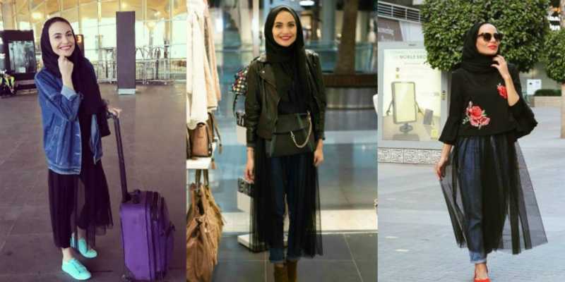  Hijab Street Style  dengan Rok  Tutu  Modern Uzone