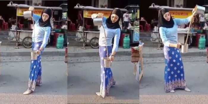 Nggak Cuma Wajahnya, Cara Penjual Cantik Ini Menyajikan Teh Tarik Bikin Netizen Terpesona Nggak Cuma Wajahnya, Cara Penjual Cantik Ini Menyajikan Teh Tarik Bikin Netizen Terpesona